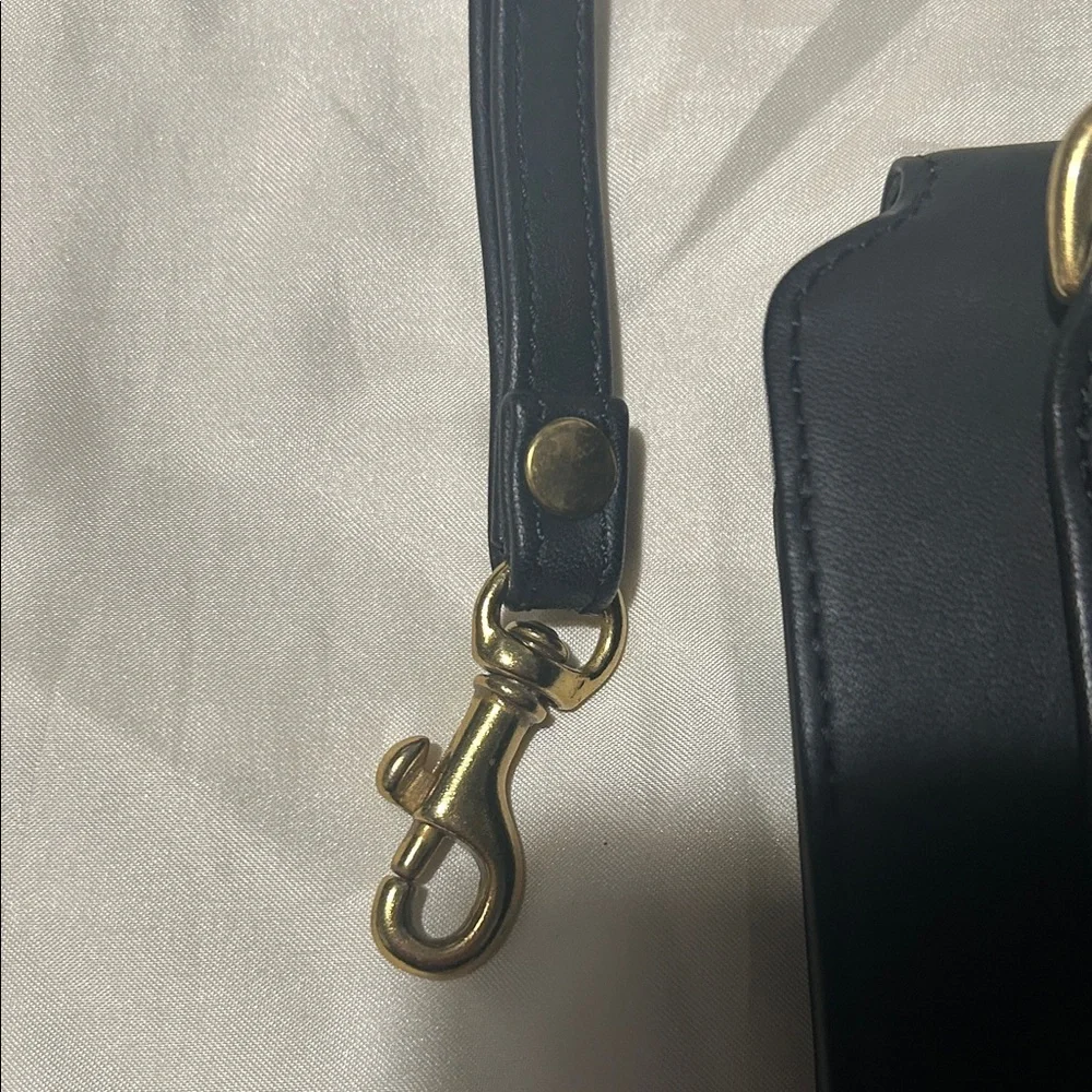 Vintage Coach Black Leather Phone Holster with Strap
